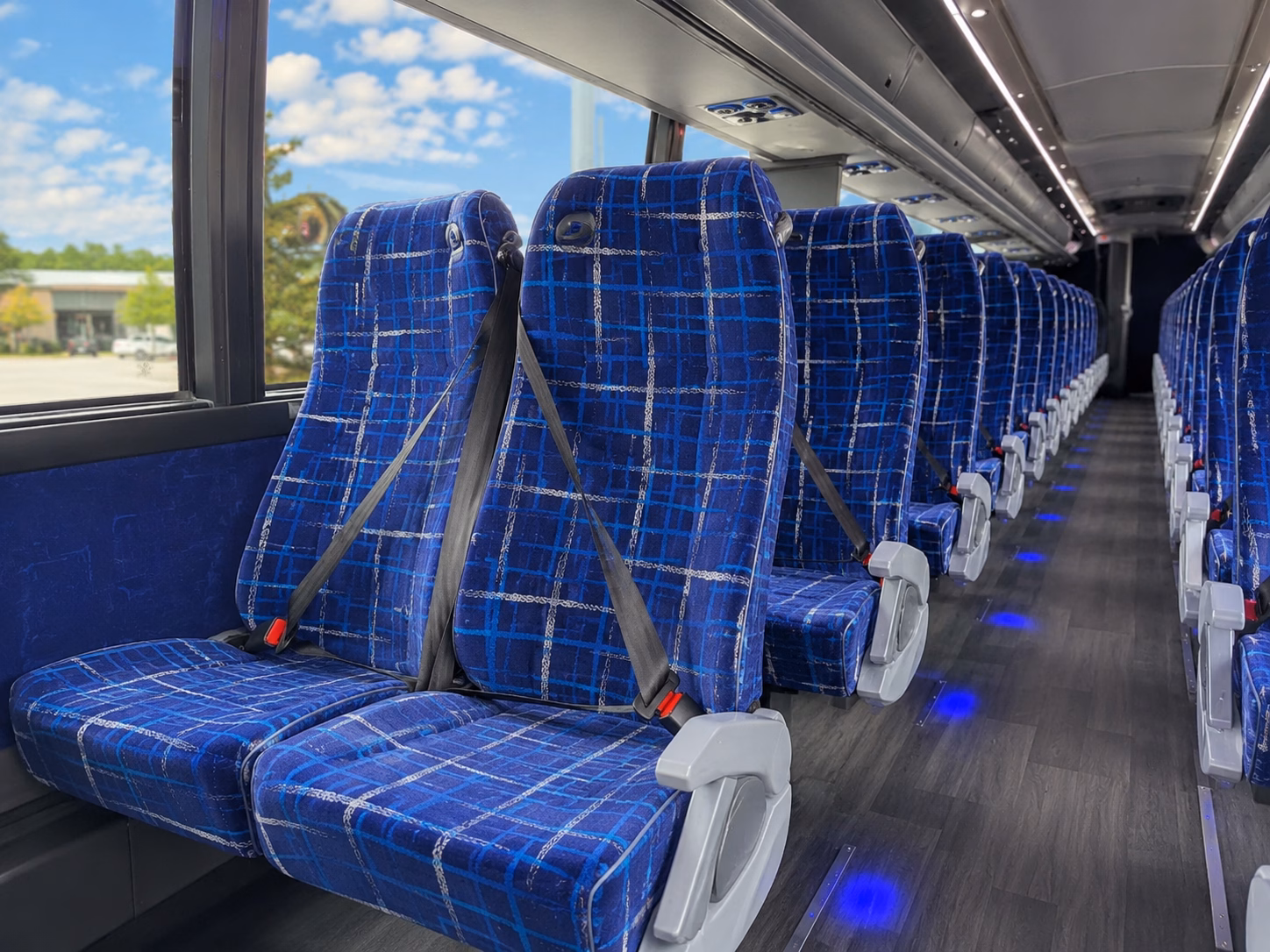 56 passenger charter bus inside