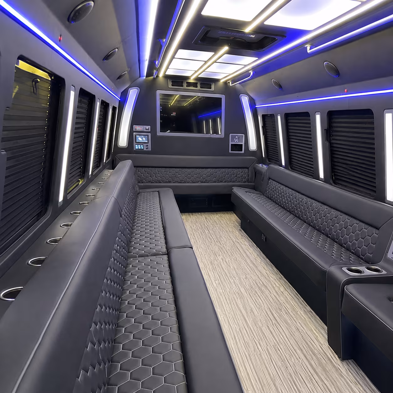 norman 40 passenger party bus inside